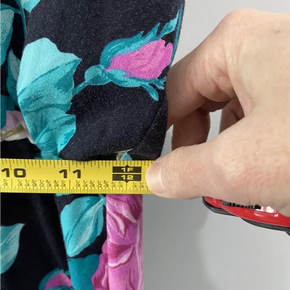 Vintage Lisa II Floral Maxi Length Dress Pleated Button/Zip Women's Size 10 - Picture 6 of 7